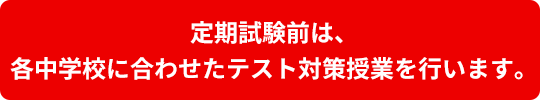 定期試験前は、各中学校に合わせたテスト対策授業を行います。